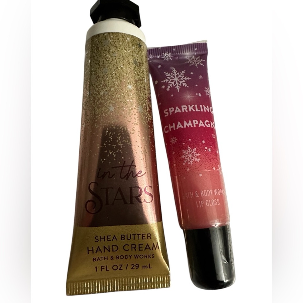 Bath and Body Works in the Stars Hand Cream & Sparkling Champagne Lip Gloss New